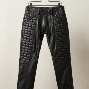 LEATHER QUILTED PANT - 14