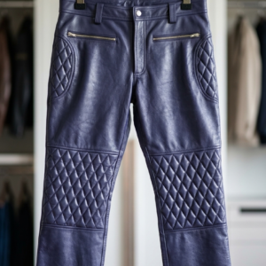 LEATHER QUILTED PANT WITH BELT GIFT