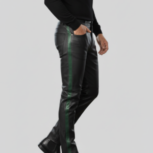 LEATHER CONTRAST PANT - 15