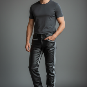 LEATHER CONTRAST PANT - 24