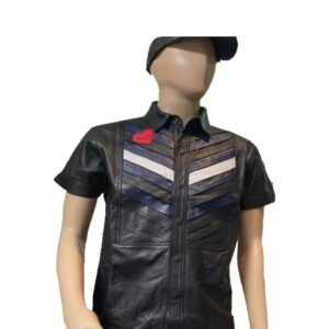 LEATHER HEART FLAG SHIRT - 11