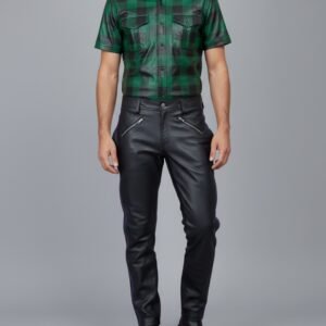 LEATHER CHECK-SHIRT - 12