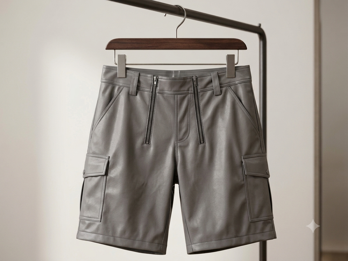LEATHER CARGO SHORT - 29