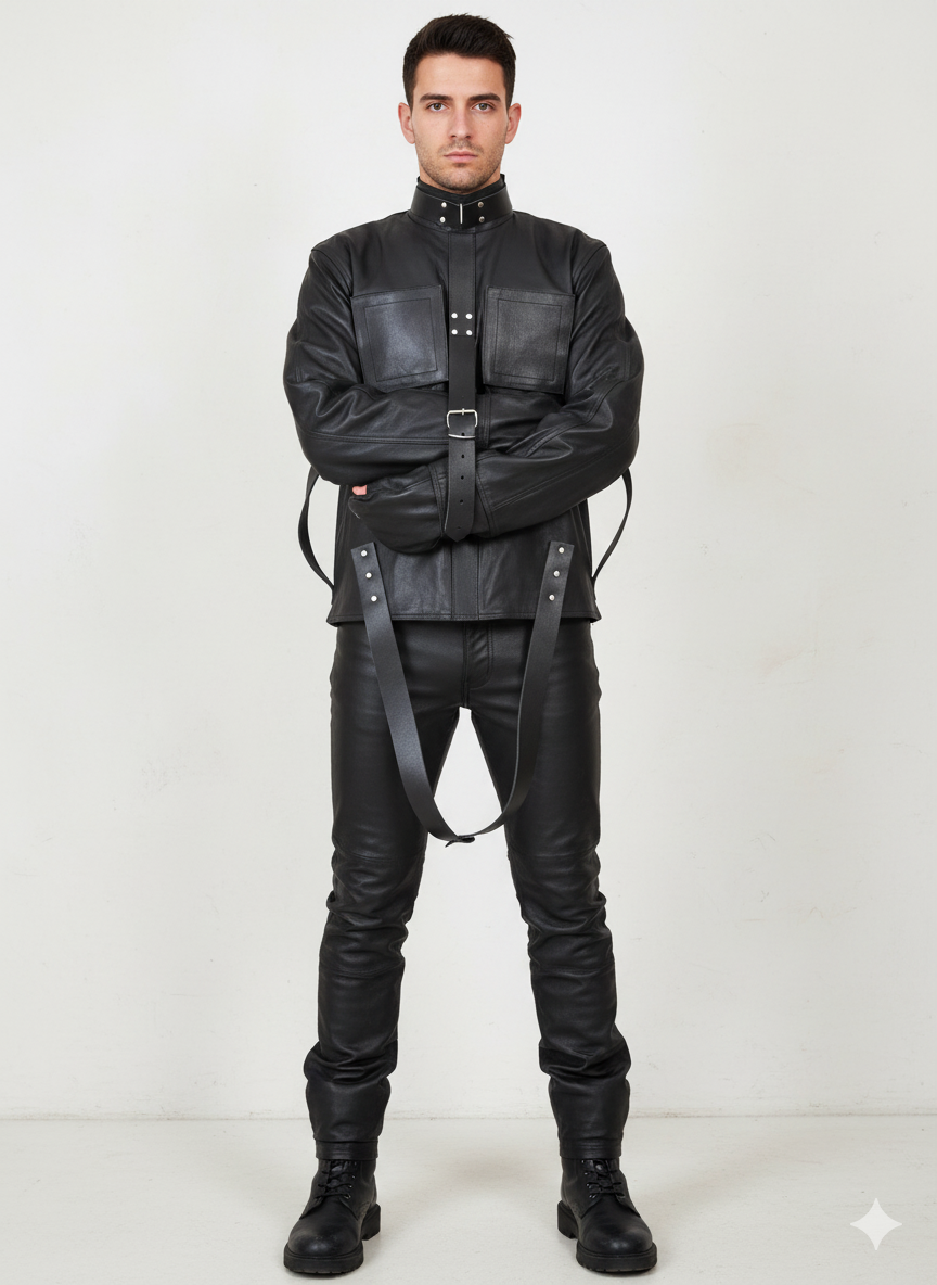 LEATHER BONDAGE JACKET # 8