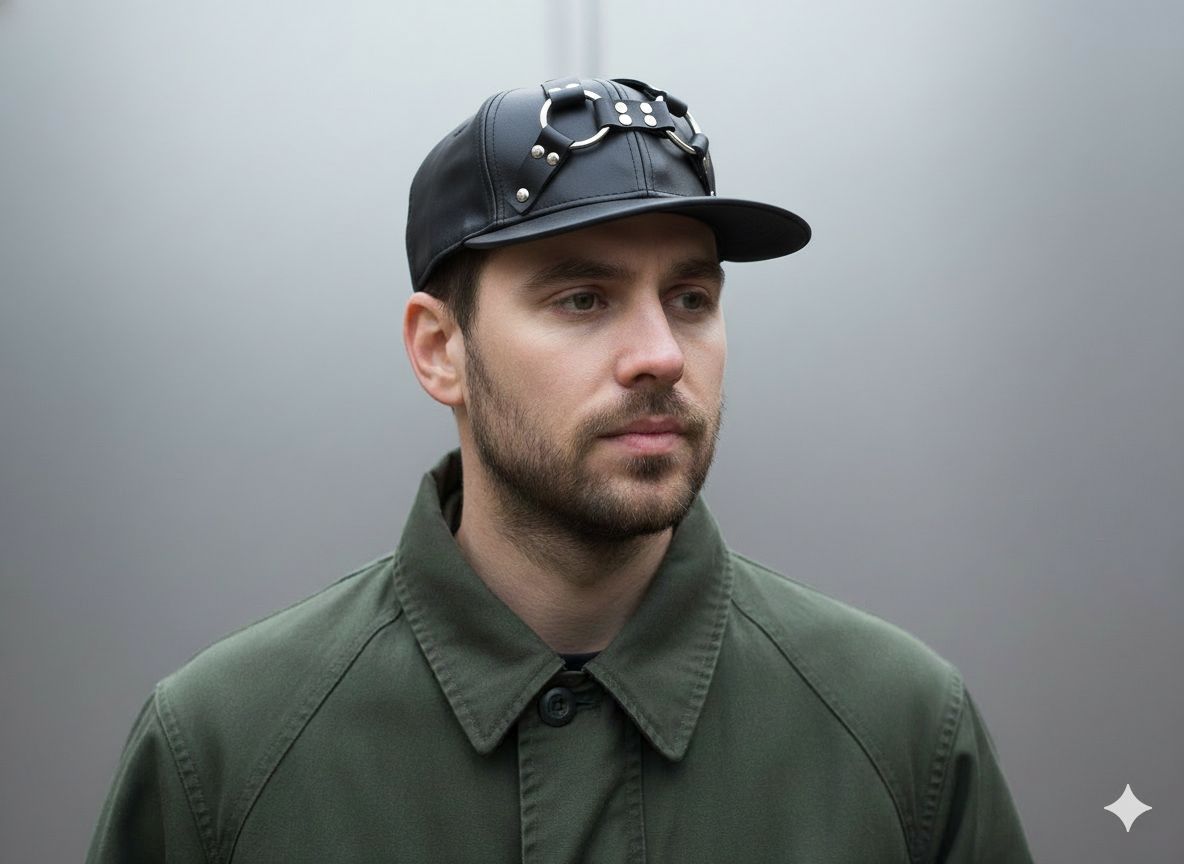 LEATHER BASEBALL CAP -