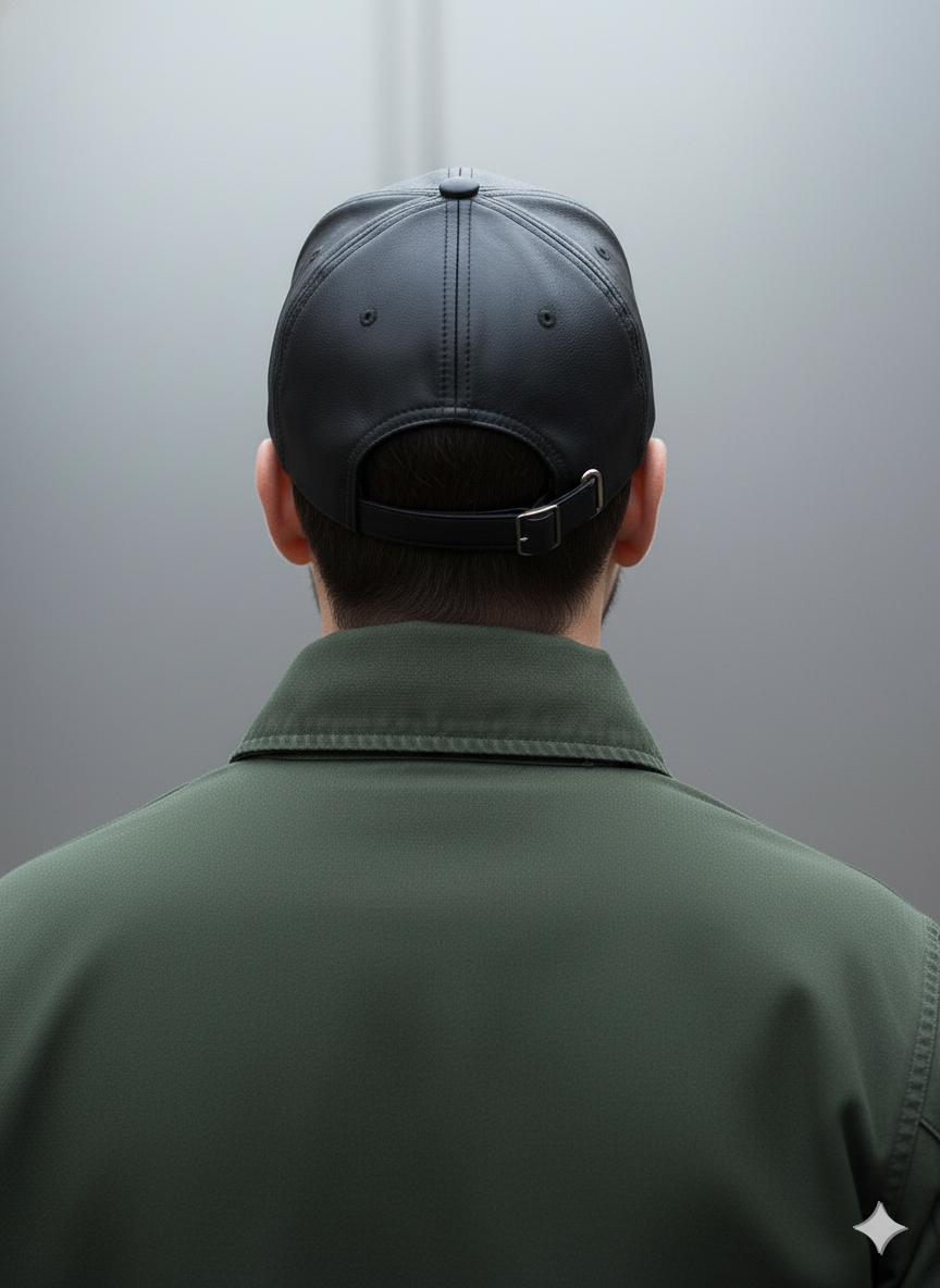 LEATHER BASEBALL CAP - - Image 2