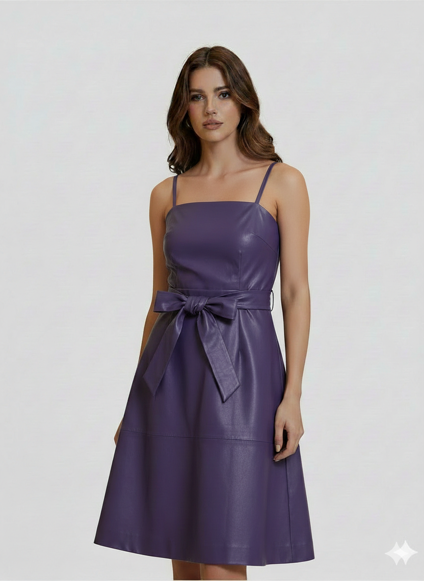 LEATHER MIDI-DRESS - 6