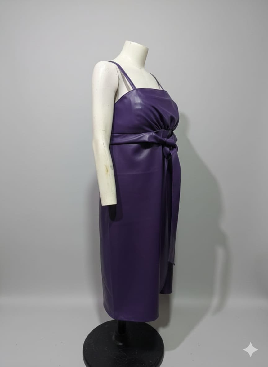 LEATHER MIDI-DRESS - 6 - Image 3