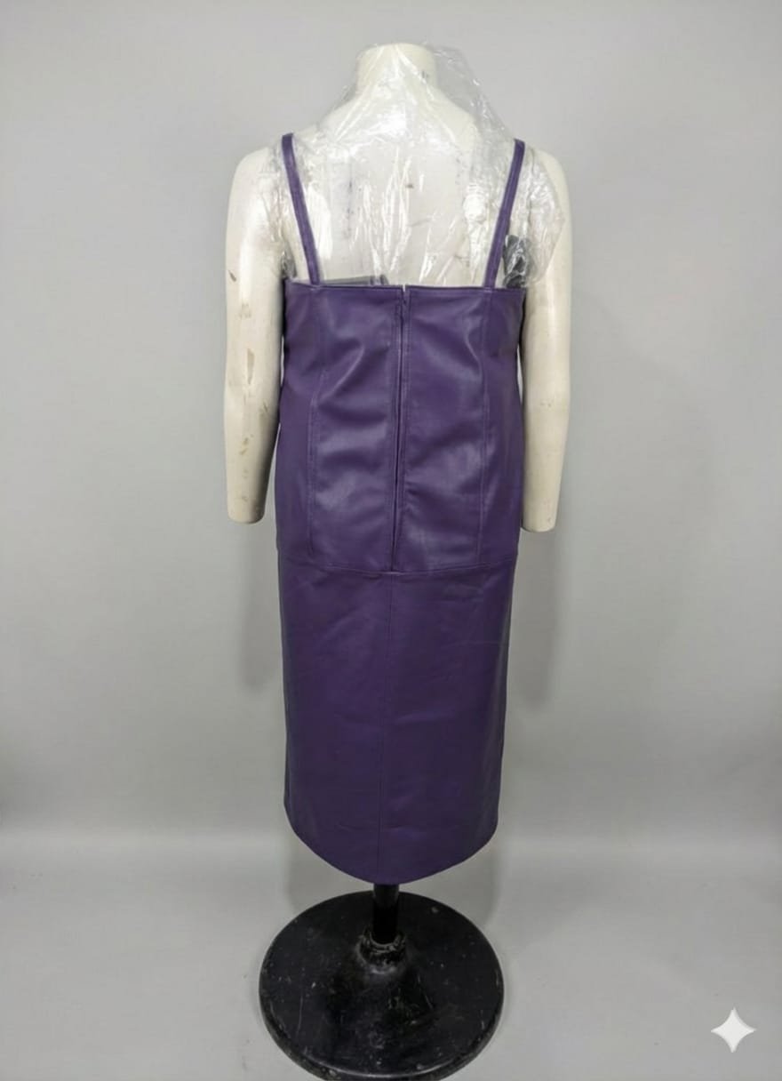 LEATHER MIDI-DRESS - 6 - Image 4