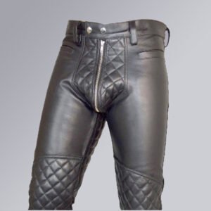 LEATHER QUILTED PANT -27
